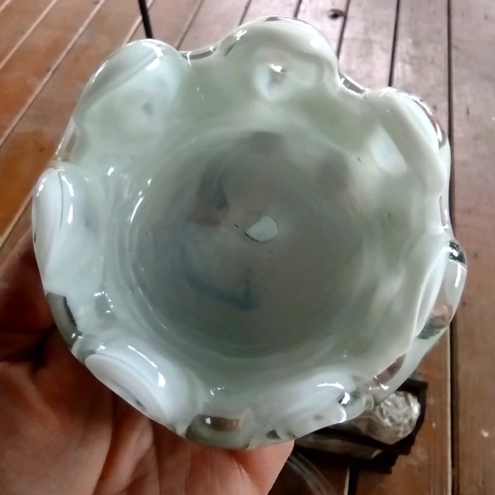 Murano Italian Art Glass Bowl Swirl MCM